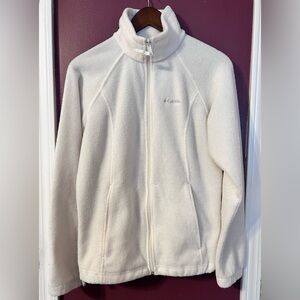 Women's Columbia White Full Zip Fleece Jacket Size Medium